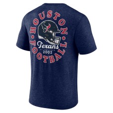 Houston Texans Fanatics Branded Oval Bubble Tri-Blend T-Shirt - Heather Navy