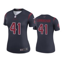 Women Houston Texans #41 Color Rush Legend Zach Cunningham Navy Jersey