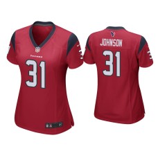 Women Houston Texans #31 David Johnson Red Game Jersey