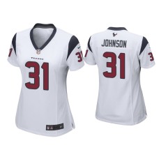 Women Houston Texans #31 David Johnson White Game Jersey