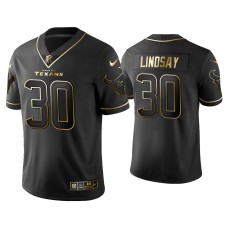 Men Houston Texans #30 Golden Edition Vapor Limited Texans Phillip Lindsay Black Jersey