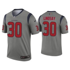 Men Houston Texans #30 Phillip Lindsay Gray Inverted Legend Jersey