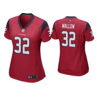 Women Houston Texans #32 Garret Wallow Red Game Jersey