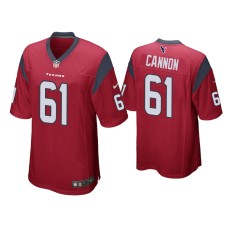 Men Houston Texans #61 Marcus Cannon Red Game Jersey