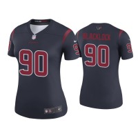 Women Houston Texans #90 Color Rush Legend Ross Blacklock Navy Jersey